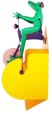 Lesunbak Porte-papier toilette mural humoristique en forme de grenouille pour vélo, améliore la décoration de la chambre, porte-rouleau de papier toilette compact pour gare, salle de bain
