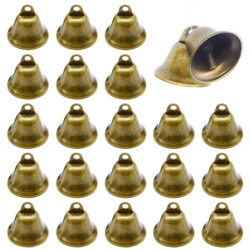 Ruidee 36 Stück Glöckchen zum Basteln 42mm Bronze Glöckchen Vintage Jingle Bells Kleine Anhänger Glocke Mini Hängende Handwerksglocke für Windspiele, Weihnachts, Hundetraining (XLD)
