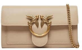 PINKO Umhängetasche Clutch Love One Wallet C Beige - Grigio - Antique Gold