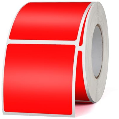 Meitaat Rot Quadratischer Aufkleber 50 x 50MM Farbkodierung Selbstklebend Etiketten Umzug Rolle Ablösbar Rectangle Stickers 500 Stück