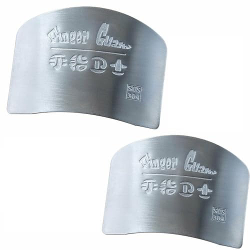 London Express Finger Guard Kitchen Hand Protector Stainless Steel Knife Ring Metal Cutting Safe Protector Cooking Safety Shield Slice Meat Vegetable Fruit Slicing Dicing Chopping Tool Gadget (2)