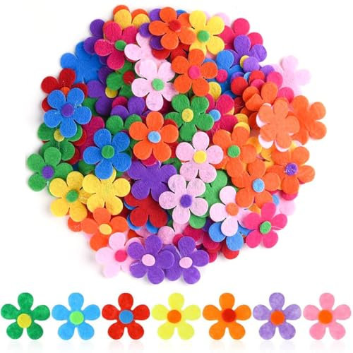 EIHI Blumen Deko, Blüten Bunte Stoff Blümchen Deko Blumen für Basteln, 100 Stück