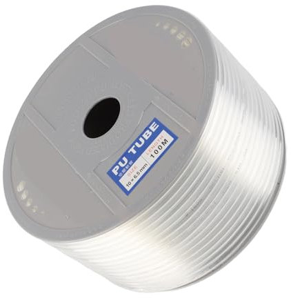 10mm OD 6.5mm ID 100m Length Air Hose, Transparent PU Pneumatic Tubing for Air Compressor, Grinder, Nail Gun