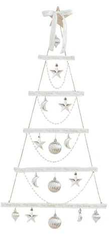 Árbol de Navidad montado en la pared con luces – Árbol de Navidad iluminado de pared | Árbol de Navidad plano de madera con luz LED | Árbol de Navidad plano cálido para colgar en la pared