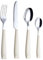 Exzact Couverts en Acier Inoxydable 16pcs, Avec Poignées en Plastique Coloré, Ergonomiques et Confortables - Comprend : 4 Fourchettes, 4 Couteaux, 4 Cuillères, 4 Cuillères à Café