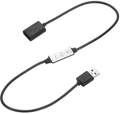 sourcing map LED Strip Dimmer, DC 5V 6A Brightness Adjustable Controller Lamp Button Switch with USB Connectors for Single Color Strips, Dynamic Mode Black