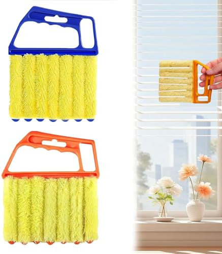 Blind Cleaner, 2-Pcs Venetian Blind Cleaner Tool, Blind Duster für Holzjalousien, Wiederverwendbare Blind Cleaner für Holzjalousien, Mini Duster für Fenster oder Klimaanlage Jalousien Staub Schmutz.