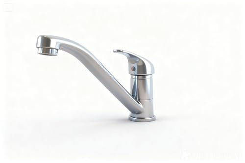 Simplicity Piralla, Kitchen Sink Mixer Tap, Monobloc Single Top Lever with Long Swivel Spout, Single Handle 360° Swivel, Brass Body Chrome Finish