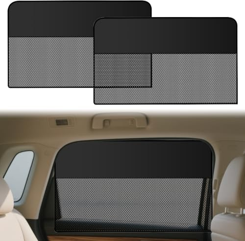 Autofenster Sonnenschutz 2 Stück,Vorne Seitenfenster Vorhang für UV-Schutz,Blocks Hitze und UV-Strahlen Blendung,für Seitenfenster Meshmaterial Schützt Mitfahrer, Kinder & Haustiere