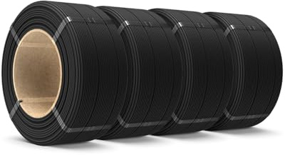 SUNLU 500G PLA Matt Filament Refill 1.75mm, 3D Drucker Filament PLA Schwarz Matt, No-Spule PLA Matte Refill for Reusable Spulen Compatible with Bambu Lab Filament, 4 Rollen 500G/Rolle, 2KG Total