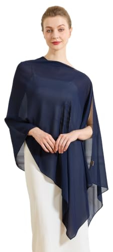 BEAUTELICATE Damen Chiffon Schal Elegant Stola Wrap Poncho Cape Leicht Shrug Tuch für Braut Abendkleid Hochzeit Brautkleid Felistch