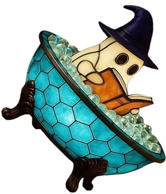 dijiusidy Halloween Badezimmerdekor, süße Geister Lampe, wasserdicht, für Badewannen oder Badezimmer, lustiges ABS mit Batterie, Geister Dekor
