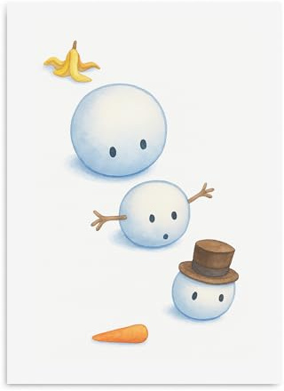 Nastami Weihnachtskarte lustig Postkarte Weihnachten Weihnachtskarten (Schneemann Bananenschale)