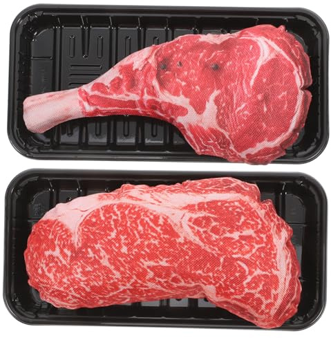 ifundom 2 Sets Lifelike Fake Beef Steak Decoration Realistic Meat Display Props for Scene Photography Home Decor with Detailed Craftsmanship and Versatile Use