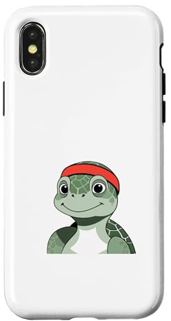 Turtle with Headband Animal Portrait Design Case for iPhone X/XS