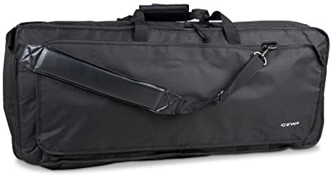 bolsa para teclado Basic, 85x32x10 cm, con bolsillo para música, negro, resistente al agua y a la rotura