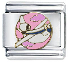 Quiges 9mm Italian Style Charm Modell Edelstahl Flugzeug Reise für Italien Charm Armbänder