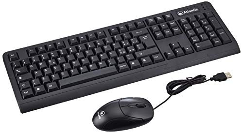 Atlantis P013-WK608M-U Kit Tastiera USB e Mouse Ottico