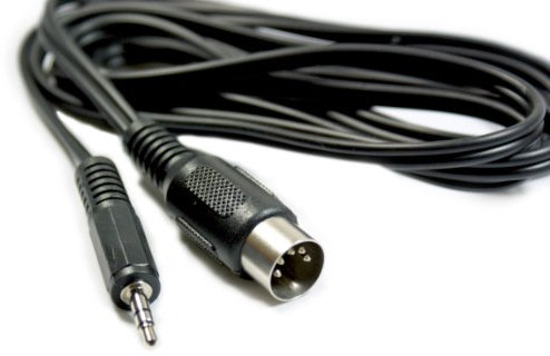 Loops 2m 3.5mm Jack Plug to 5 Pin Din Male Cable - Audio PC/Amplifier MIDI AUX Lead
