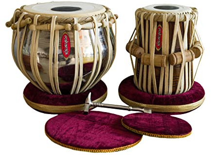 MAHARAJA Student Tabla Drum Set, Steel Bayan, Finest Dayan with Book, Hammer, Cushions & Cover, Anfänger/Schüler Tabla Schlagzeug (PDI-IB)