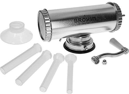 Browin 311001, horizontaler wurstfüller, wurstspritze, wurstpresse, wurstfüllmaschine 25cm 1,5kg, Aluminium, Stahl