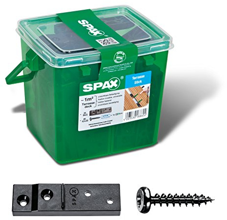 SPAX Terrassenträger, 30 Sticks mit 90 Halbrundkopfschrauben Stück, schwarz, 52017404502159
