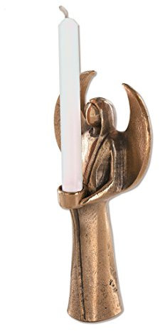 Engel aus Bronze mit Kerze, 8,5 x 15,5 cm