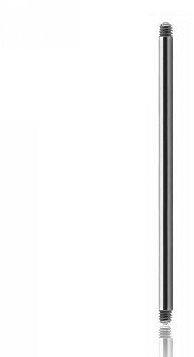 eeddoo Piercing Stab ohne Kugeln 1 Stück Silber Edelstahl 1,2 x 24mm