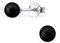 Bungsa schwarze PERLEN-Ohrstecker Damen 925 Sterling Silber 4mm SCHWARZ - Ohrringe Set mit schwarzer Perlkugel - strahlende Ohrringe PERLE zum Stecken aus Echtsilber