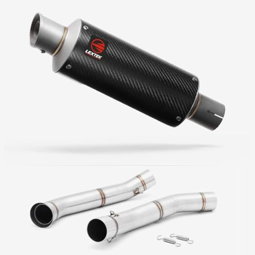 Lextek Carbon Fibre GP8C 240mm Exhaust with Link Pipe compatible with KTM 690 Duke (12-15)