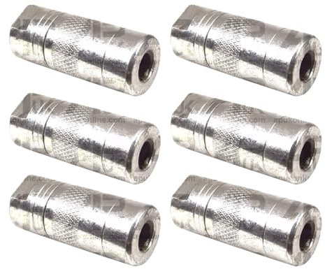 APUK 6x Heavy duty Grease Gun end M10 BSP Coupler nipple hydraulic connector 4 Jaw