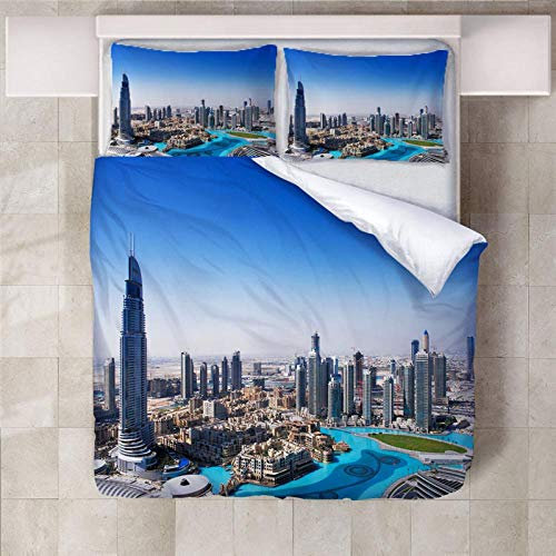 YNKNIT Bettbezug Sets Dubai 3D-Effekt Bettwäsche doppelbett 220x240 cm mit 2 Kissenbezug 100% Weiche Microfaser Bettbezug mit Reißverschluss Bettwäschegarnitur Bettwäsche-Set.
