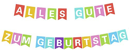 Libetui 3 Meter Girlande Alles Gute zum Geburtstag Dekokette farbige Pastell Partykette tolle Dekoration Party Kindergeburtstag Banner Pastellfarben