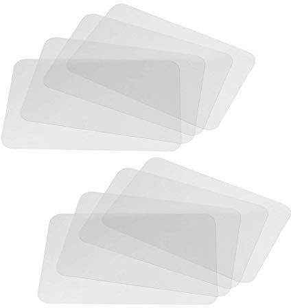 Tischsets Abwaschbar,8 pcs Transparente Kunststoff Platzdeckchen Waschbare Untersetzer Platzset Kinder Tischmatte für Küchen-Esstisch und Kühlschrank
