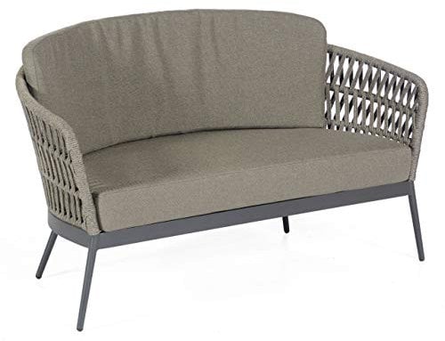 Sonnenpartner Loungesofa Advokat Aluminium mit Polyrope grau Relaxsofa Garten-Sofa