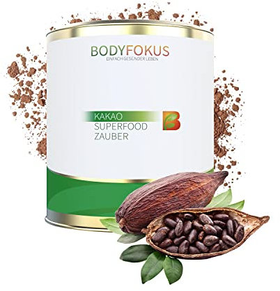 BodyFokus Kakao Superfood Zauber | köstliches Kakaogetränk mit Gewürzen und Pflanzenstoffen - 74% Kakaoanteil - 12% Polyphenole im Kakaobohnenextrakt