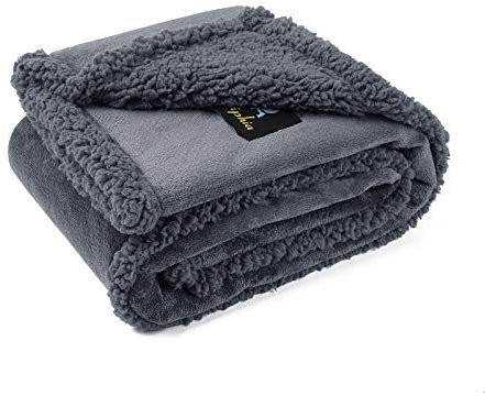 luciphia Decken Wasserdicht Haustierdecke Flaushig Doppelschichtig-Verdicht Hundedecke Katze Welpe Dunkelgrau S (71 * 100CM)