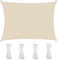 MEEYI Sun Segel Sonnensegel 3X4m Schattenspender 95% Beschattung UV Schutz Wetterschutz Wasserabweisend Windschutz & Tear Resistant Für Garten Terrasse Balkon, Beige-Weiß