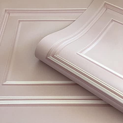 YöL Amara Wood Panel Effect Wallpaper Textured Vinyl Pink Metallic
