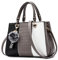 VARLIVOO Damen Handtasche Schultertasche Frauen Umhängetasche Taschen Wasserdicht Krokodilmuster PU Leder Henkeltaschen Grau B