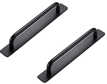 CcHhyyt 2 Pezzi Maniglie Autoadesive, Maniglie per Mobili, Maniglia Scorrevole,Maniglia Finestra, Maniglia Porta, Maniglie per Mobili, Armadio, Cassetto, Porta, Finestra (170 mm, nero)