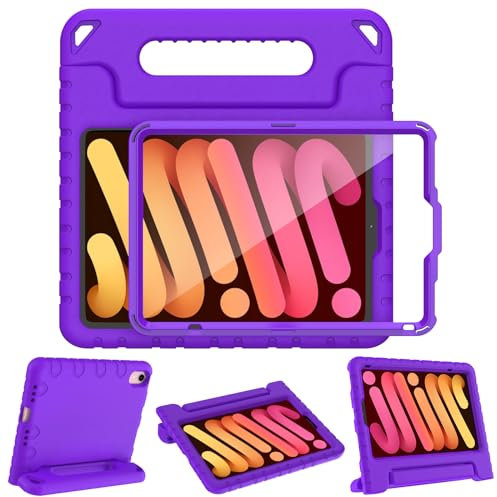 AVAWO Kinder-Schutzhülle für iPad Mini 7 (A17 Pro) 2024 21,1 cm (8,3 Zoll), Mini 6 2021 mit integriertem Displayschutz, stoßfest, leicht, Griff, Ständer, Abdeckung für Modell (A2995/A2996,