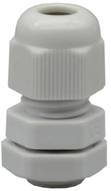 O4L - Outlet4Life IP67 Kabelverschraubung, wasserdicht mit Gegenmutter, metrisch M12 x 1,5 für 3-6,5mm Kabeldurchmesser, grau