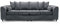 Abakus Direct Harriet - Dark Grey Crushed Chenille - Large 4 Seater Couch Unit for Living Room - 2 Seater, 3 Seater, U-Shaped Sofa & Footstool - 4 Seater