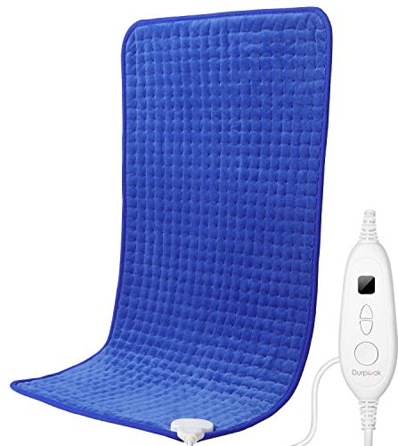 Heating Pad for Back Pain Relief - 17 x 33 Size Durpeak Extra Large Heat Pad Moist Heat Therapy for Shoulders Neck Pain Relief Cramps Arthritis Relief (Sapphire Blue)