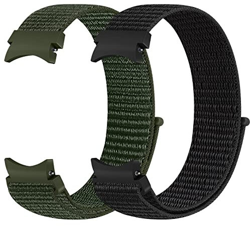 KIBDSNG Nylon Armbands Kompatibel mit Samsung Galaxy Watch 7/6/5/4/FE 40mm 44mm/Watch 6 Classic 43mm 47mm/Watch 5 Pro 45mm/Watch 4 Classic 42mm 46mm, Verstellbarer Sport Ersatzarmband für Herren Damen