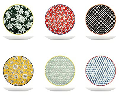 H&h set 6 piatti frutta colourful assortiti cm19