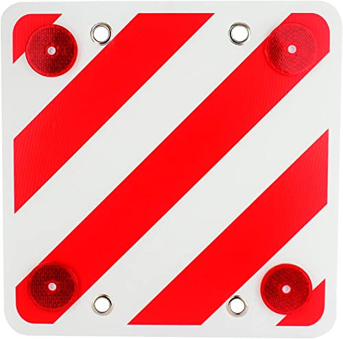 RevolutionLine - Panel Trasero Reflectante para señalización de Cargas Que exceden el límite del vehículo | Visibilidad Nocturna | Cuadrado 40 x 40 cm | Reflector para tu Seguridad y la de los demás