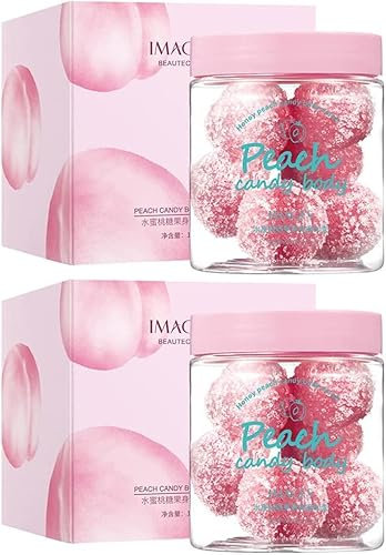 Natural Peach Exfoliating & Smoothing Body Scrub Ball 140g (2pcs)