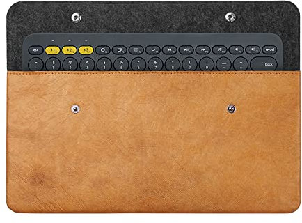 kwmobile Tastatur Tasche kompatibel mit Magic Keyboard/Logitech K380 / MX Keys Mini - Keyboard Case Sleeve in Papier Optik - Hülle in Braun